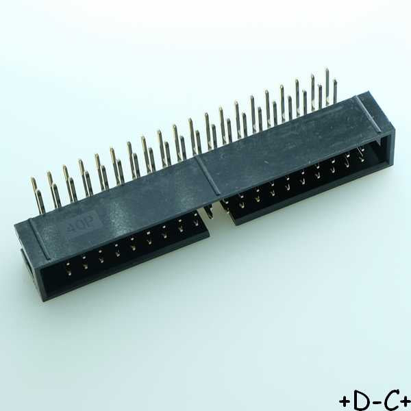 Connecteur HE10 40 points male coudé 2.54mm