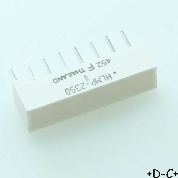 HLMP-2350 Réseau bargraphe LED rouge 19.05x3.81mm - Distri-Compo