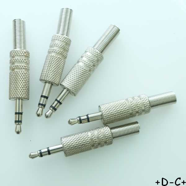 Fiche Jack 3.5mm Stéréo mâle à souder métal 1800 Adafruit (lot de 5)