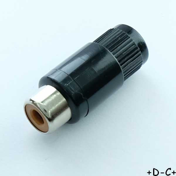 Fiche RCA noire a souder Lumberg KTO1 SW
