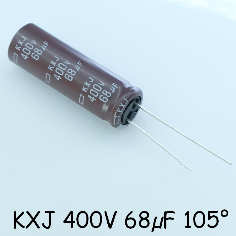 Condensateur 68µF 400V Aluminium Lytic 12.5x40mm 105° pas5 KXJ Chemi-con