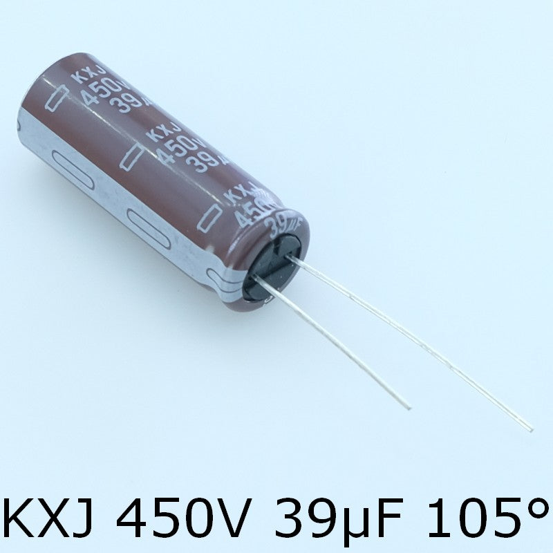 Condensateur 39µF 450V Aluminium Lytic 12.5x35mm pas5 KXJ Chemi-con