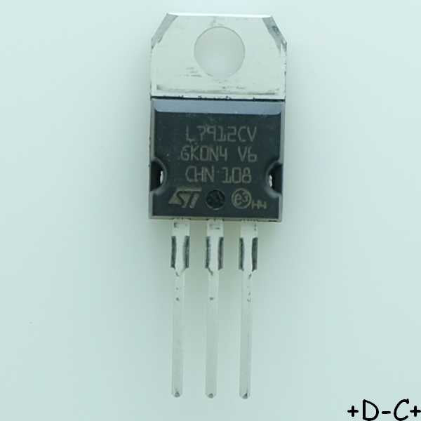 L7912CV-DG Régulateur -12V 1.5A dual gauge TO-220 STM RoHS