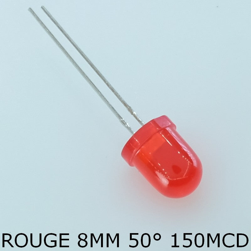 Led rouge 8mm 20mA 2.5V 625nm 50° 150mcd L-793ID Kingbright