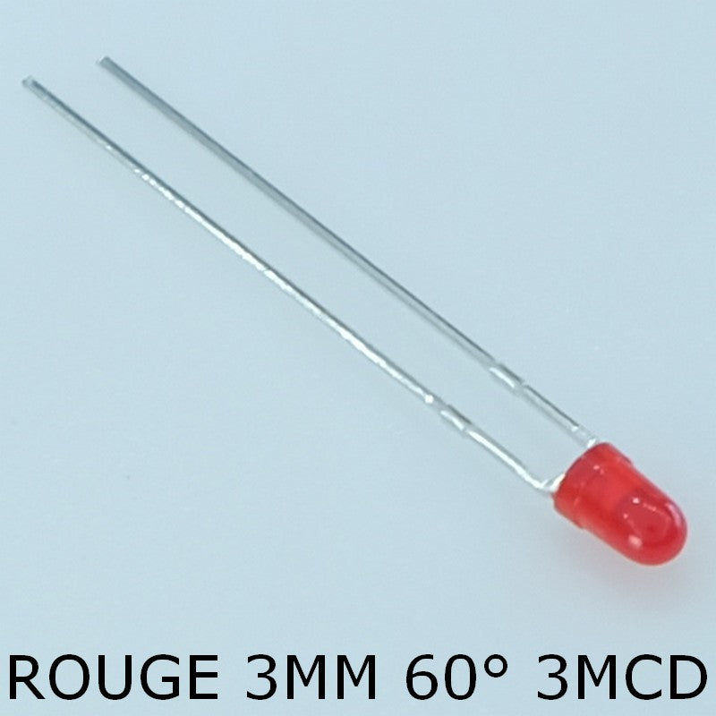 Led rouge 3mm 3mcd 10mA 627nm L-934HD Kingbright
