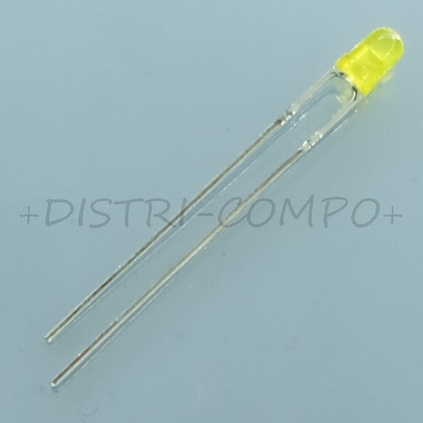 Led jaune 3mm 8.5mA 12V 590nm 60° 8...15mcd résistance série L-934YD Kingbright - Distri-Compo