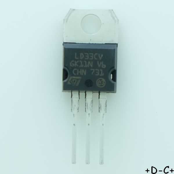 LD1117V33C Regulateur LDO 3.3V 80mA TO-220 STM RoHS