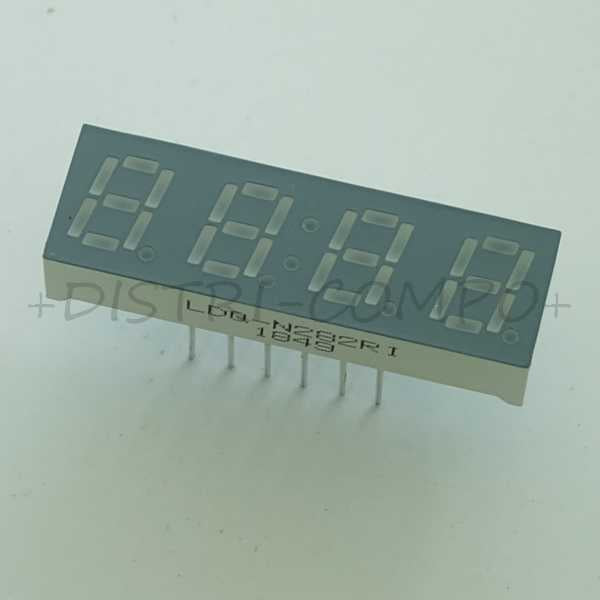 Afficheur 7 segment 4 Digits vert CC 2200ucd LDQ-N282RI Lumex - Distri-Compo