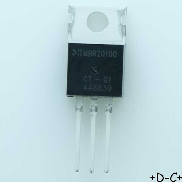 MBR20100CT Redresseur Schottky 100V 10A 850mV TO-220 Diodes Incorporated