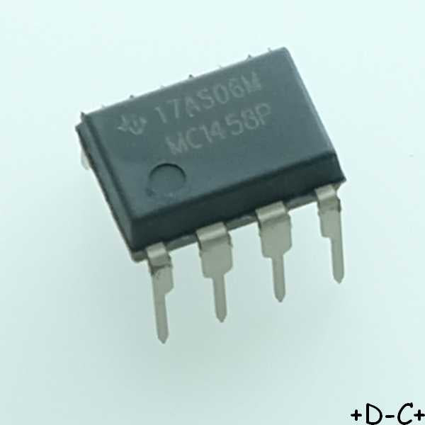 MC1458P Amplificateur operationnel double 1Mhz DIP-8 Texas RoHS