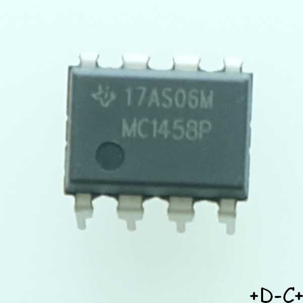 MC1458P Amplificateur operationnel double 1Mhz DIP-8 Texas RoHS
