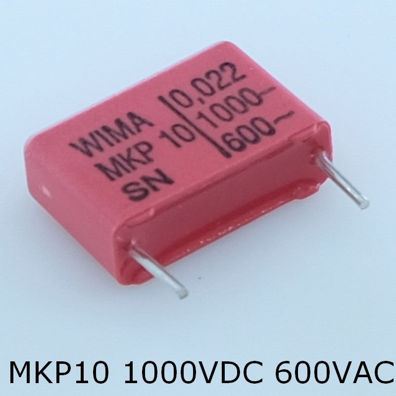 Condensateur film PP MKP10 22nF 1000VDC 600VAC 6x12.5x18mm pas15 10% Wima - Distri-Compo