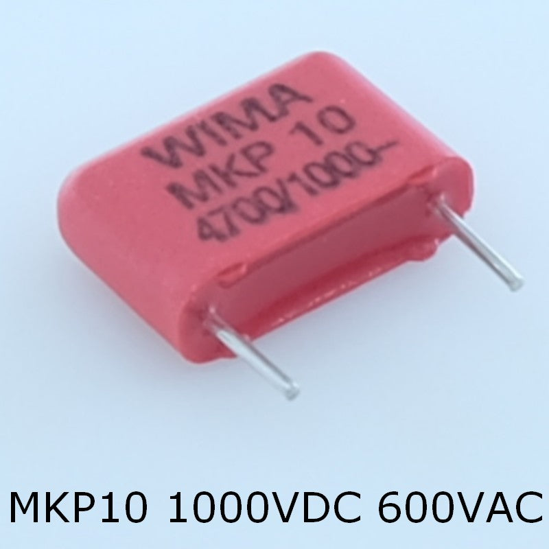 Condensateur film PP MKP10 4.7nF 1000VDC 600VAC 4x9x13mm pas10 Wima - Distri-Compo