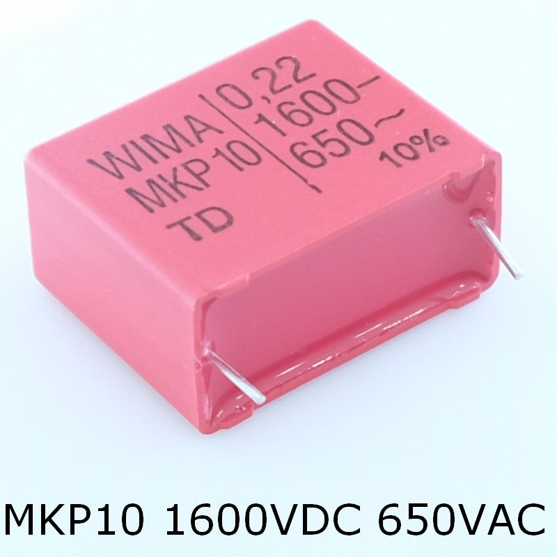 Condensateur film PP MKP10 220nF 1600VDC 650VAC 15x26x31.5mm pas27.5 10% Wima