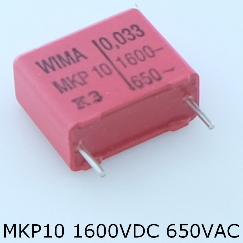 Condensateur film PP MKP10 33nF 1600VDC 650VAC 8x15x18mm pas15 10% Wima