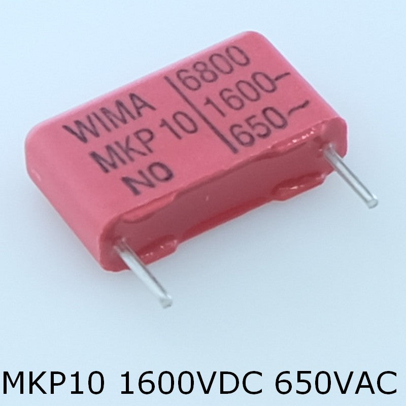 Condensateur film PP MKP10 6.8nF 1600VDC 650VAC 5x11x18mm pas15 10% Wima