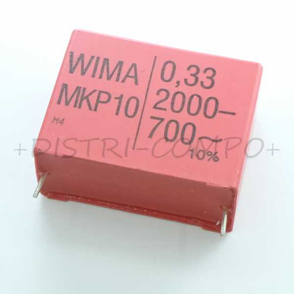 Condensateur film PP MKP10 330nF 2000VDC 700VAC 19x31x41.5mm pas37.5 10% Wima