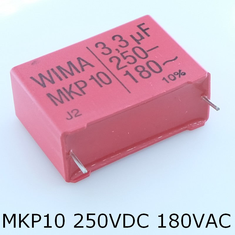 Condensateur film PP MKP10 3.3µF 250VDC 180VAC 17x29x41.5mm pas37.5 10% Wima