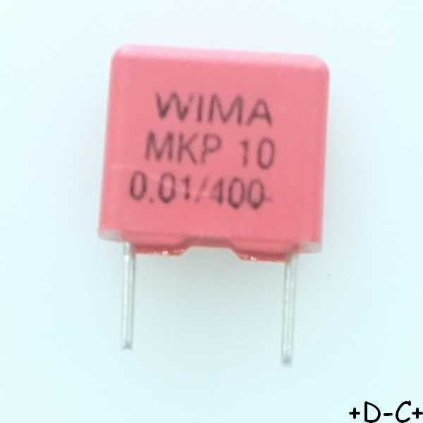 Condensateur film PP MKP10 10nF 400VDC 250VAC 4x9x10mm pas7.5 10% Wima