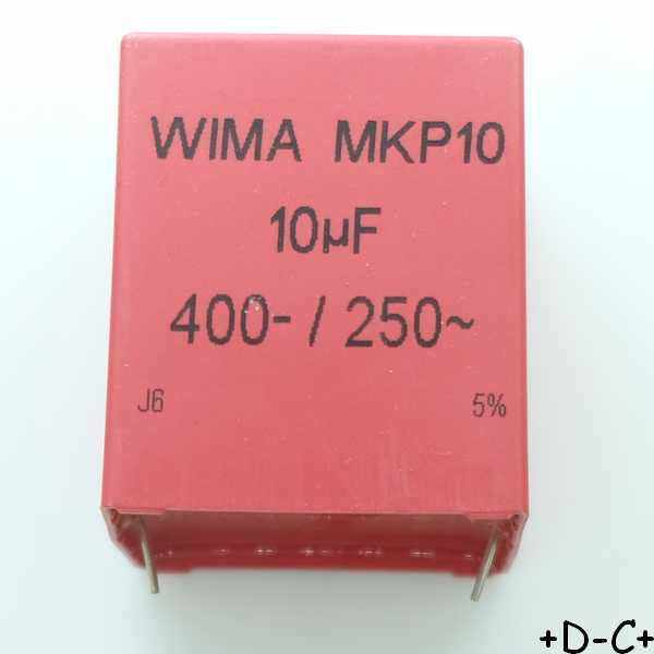 Condensateur film PP MKP10 10µF 400VDC 250VAC 35x50x41.5mm pas37.5 5% Wima