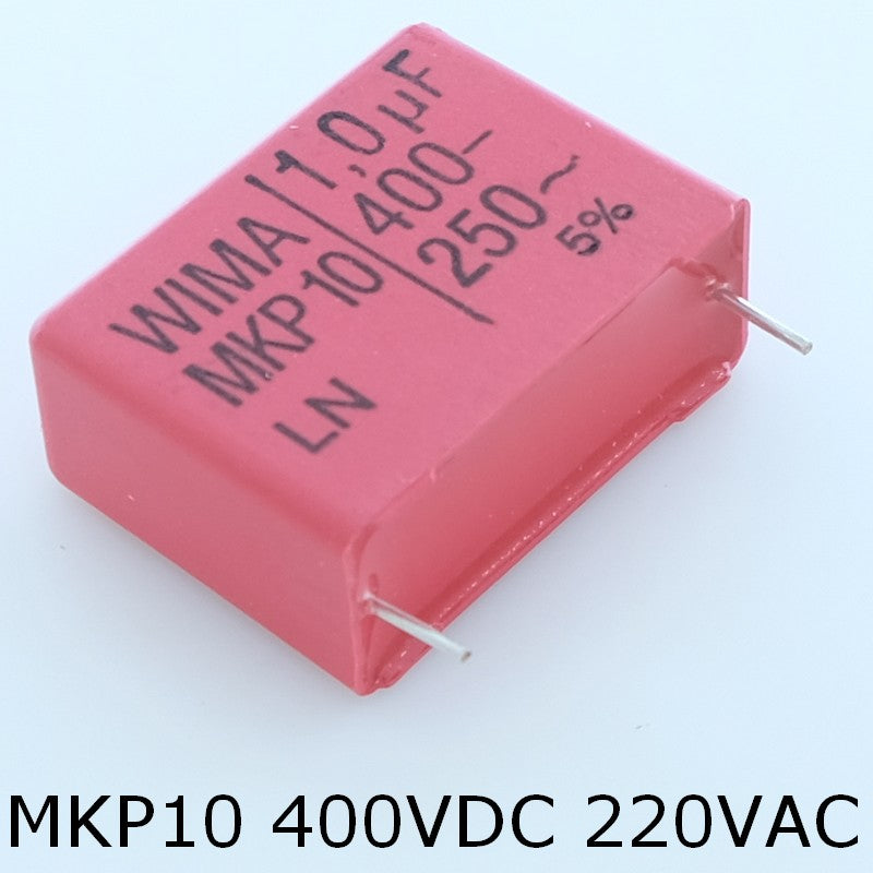 Condensateur film PP MKP10 1µF 400VDC 250VAC 13x24x31.5mm pas27.5 5% Wima