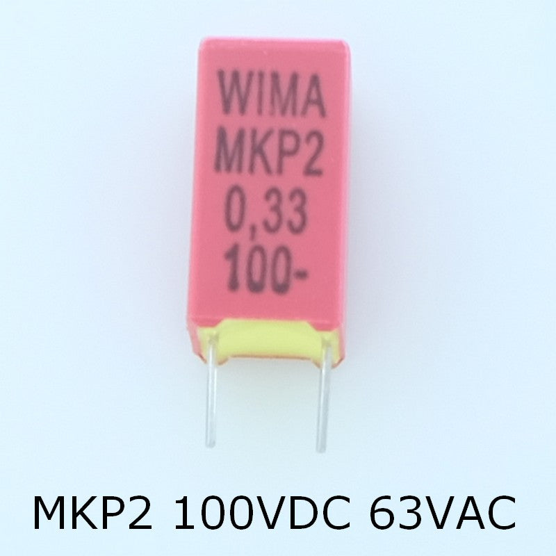 Condensateur film PP MKP2 330nF 100VDC 63VAC 8.5x14x7.2mm pas5 5% Wima