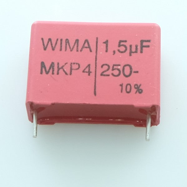 Condensateur film PP MKP4 1.5µF 250VDC 160VAC 10.5x19x26.5mm pas22.5 10% Wima