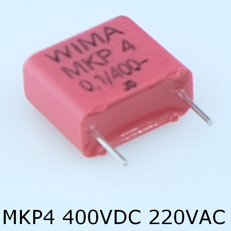 Condensateur film PP MKP4 100nF 400VDC 220VAC 6x12x13mm pas10 5% Wima