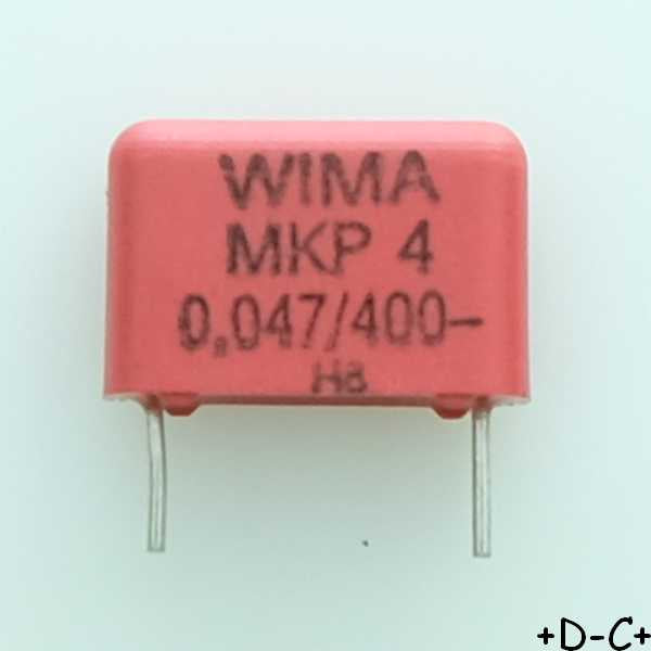 Condensateur film PP MKP4 47nF 400VDC 220VAC 5x11x13mm pas10 10% Wima