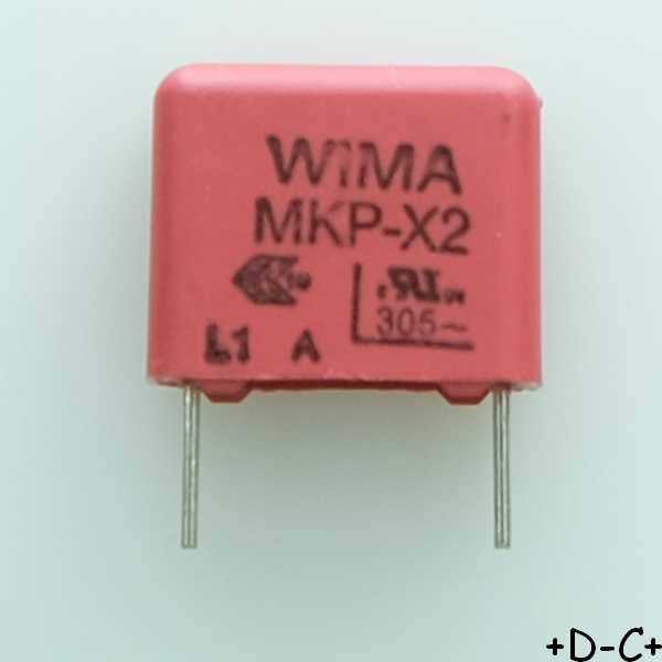 Condensateur film PP MKP-X2 10nF 305VAC 5x11x13mm pas10 10% Wima