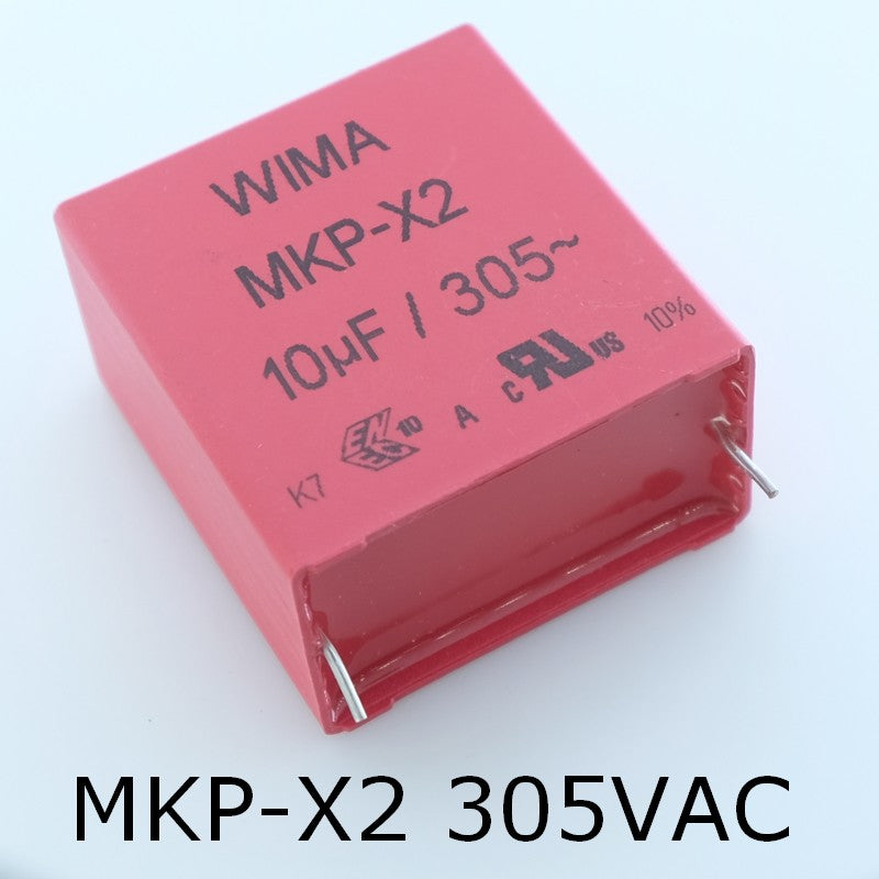 Condensateur film PP MKP-X2 10µF 305VAC 24x45.5x41.5mm pas37.5 10% Wima