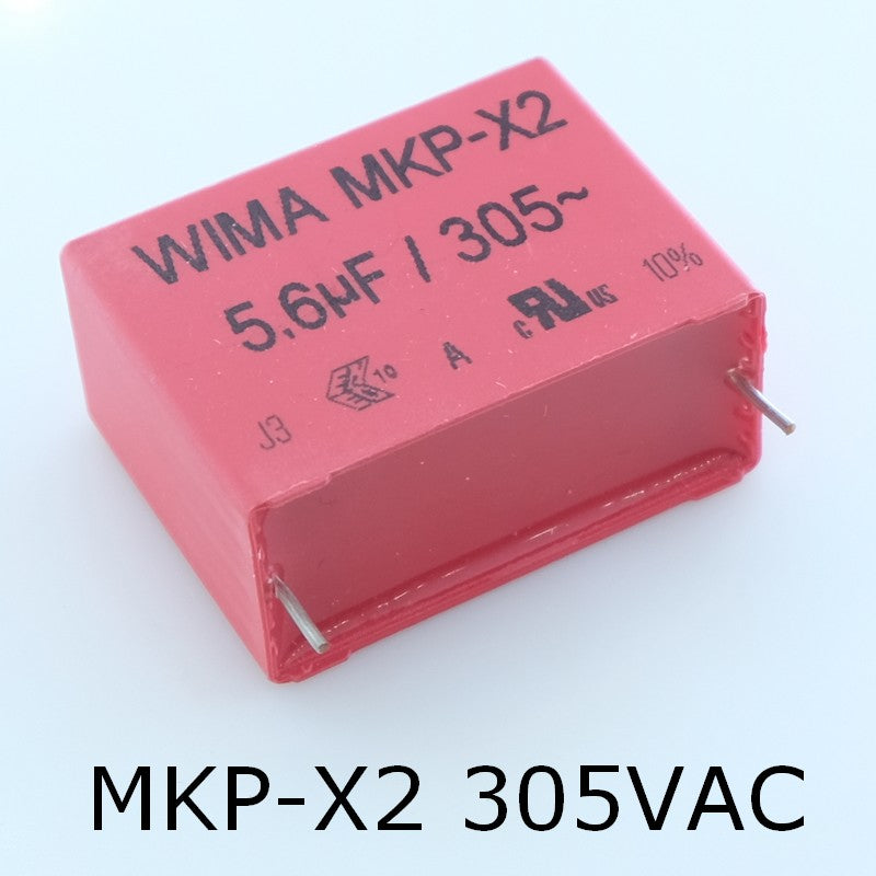Condensateur film PP MKP-X2 5.6µF 305VAC 20x39.5x41.5mm pas37.5 10% Wima