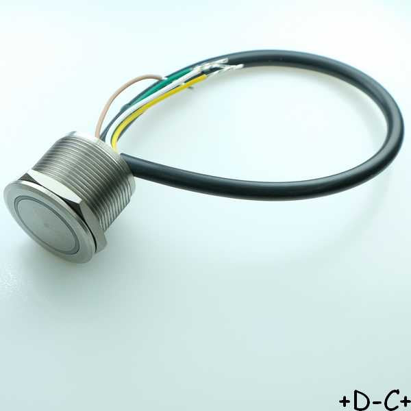Commutateur à bouton poussoir SPST OFF - (ON) 1A 24VDC MPZI022-F-RD-24 Bulgin