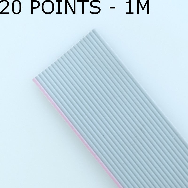 Nappe AWG28 20 points gris 1.27mm vendu au mètre - Distri-Compo