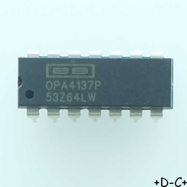 OPA4137P Quad 36V 1MHz RRI Operational Amplifier PDIP-14 Texas RoHS
