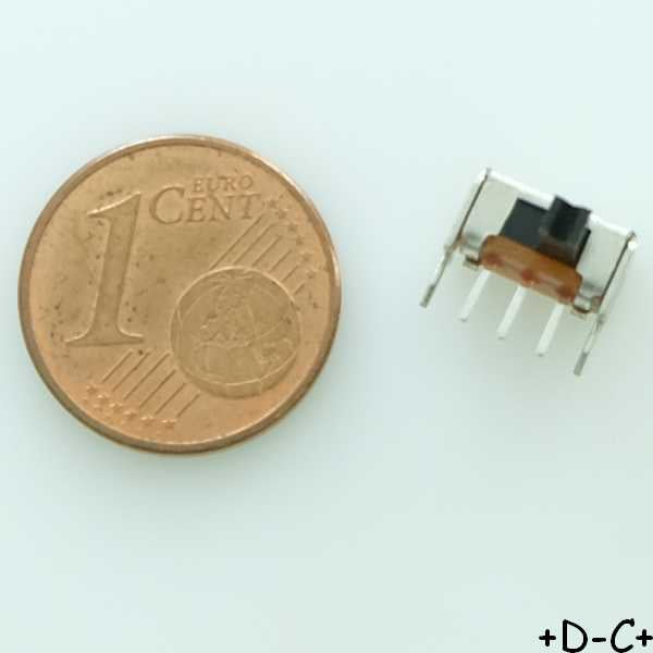 Commutateur glissière coudé SPDT ON-ON 12VDC 100mA CK OS102011MA1QN1