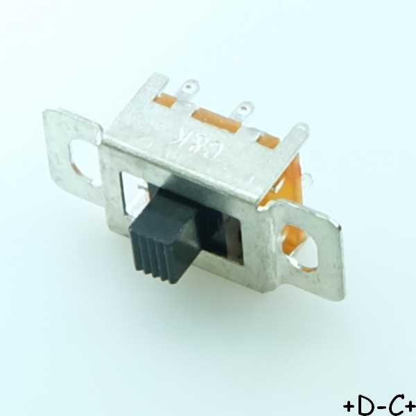Commutateur glissière panneau DPDT ON-OFF-ON 30VDC 300mA CK OS203013MT7QN1 - Distri-Compo