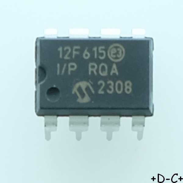PIC12F615-I/P MCU 8 bits Flash 20MHz DIP-8 Microchip RoHS