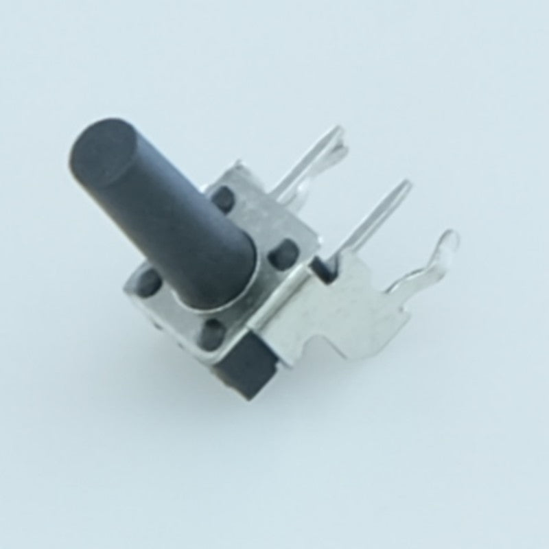 Bouton 11.85mm poussoir miniature coude 6.6x7.4mm 12VDC 50mA traversant - Distri-Compo