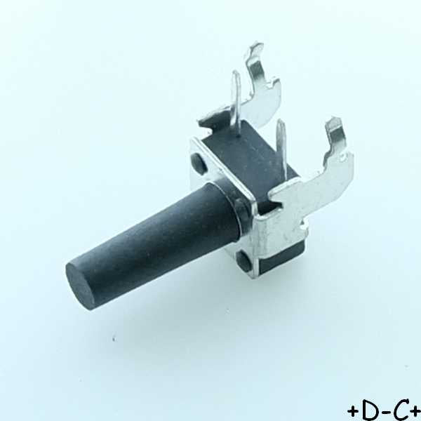 Bouton 11.85mm poussoir miniature coude 6.6x7.4mm 12VDC 50mA traversant