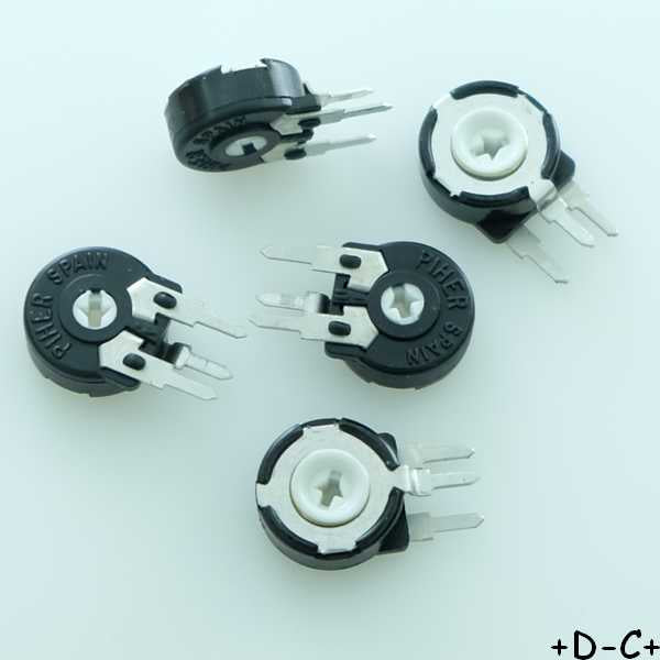 Potentiomètre 4.7Kohm vertical PT10 0.15W 20% PT10LH01-472A2020 Piher (lot de 5) - Distri-Compo