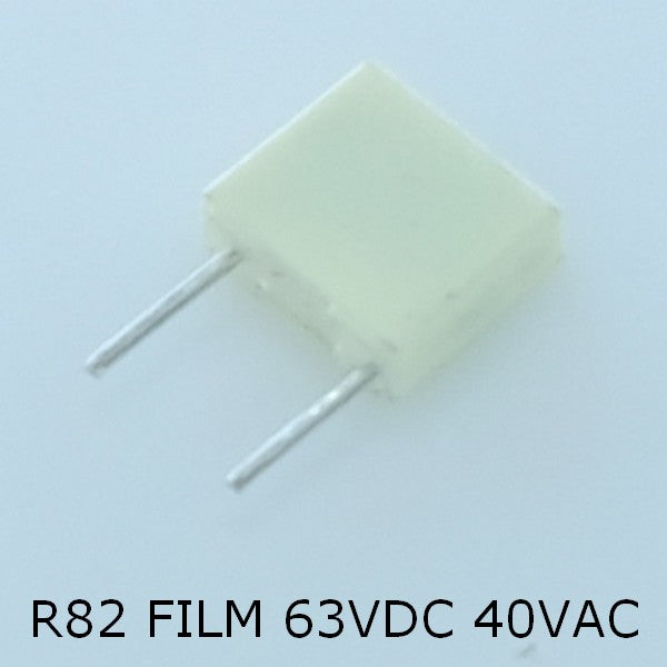 Condensateur film 220nF 63VDC 2.5x6.5x7.2mm pas5 5% PET Kemet R82DC3220SH60J