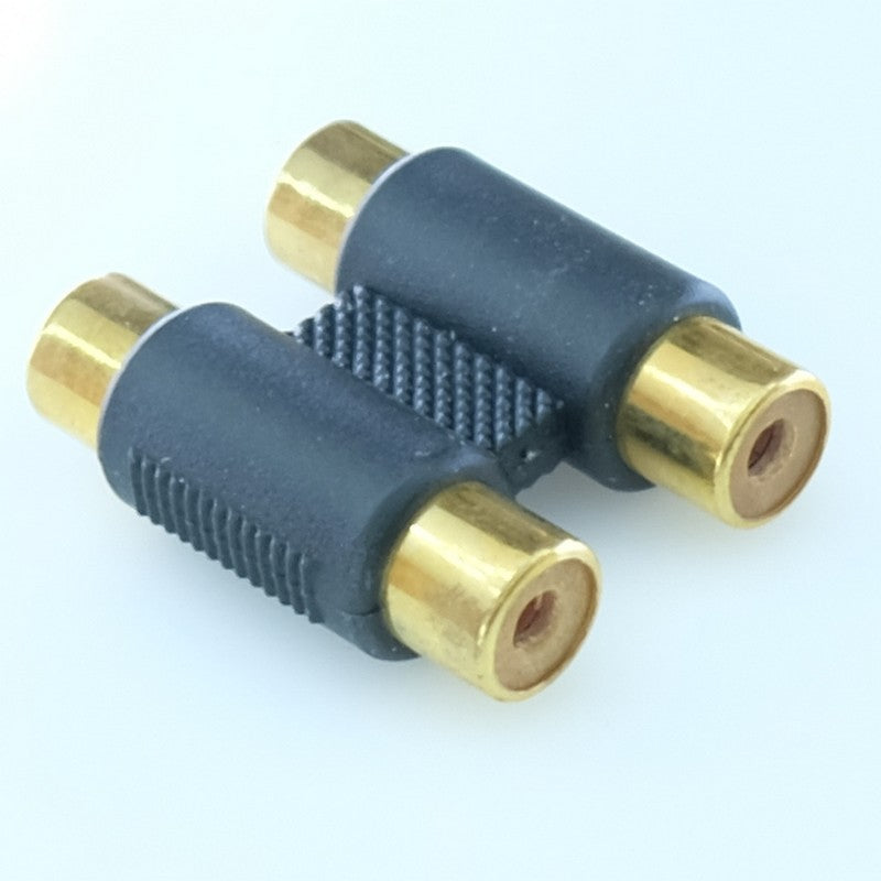 Coupleur 2 RCA femelle vers 2 RCA femelle plastique