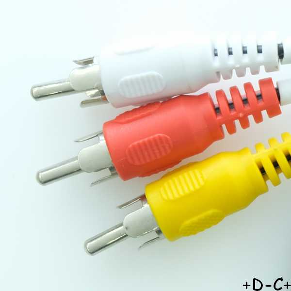 Cordon vidéo Jack 4 broches 3.5mm mâle vers 3 RCA mâle 1m50 Goobay - Distri-Compo