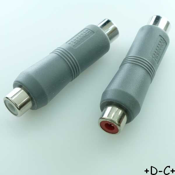 Coupleur RCA femelle vers RCA femelle gris (lot de 2)