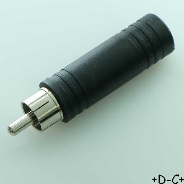 Adaptateur RCA mâle vers Jack 6.35mm mono femelle plastique