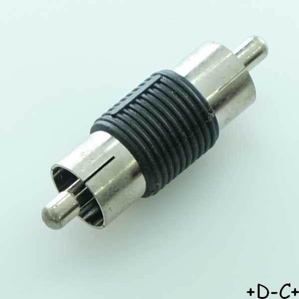 Coupleur 1 RCA mâle vers 1 RCA mâle plastique