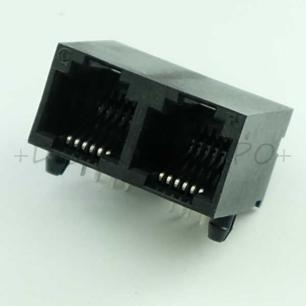 Connecteur modulaire coudé femelle 6P6C PCB RJE0166002 Amphenol