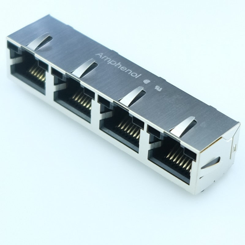 Connecteur RJ45 femelle coudé 8P8C Cat5 SMD RJSSE538104 Amphenol - Distri-Compo