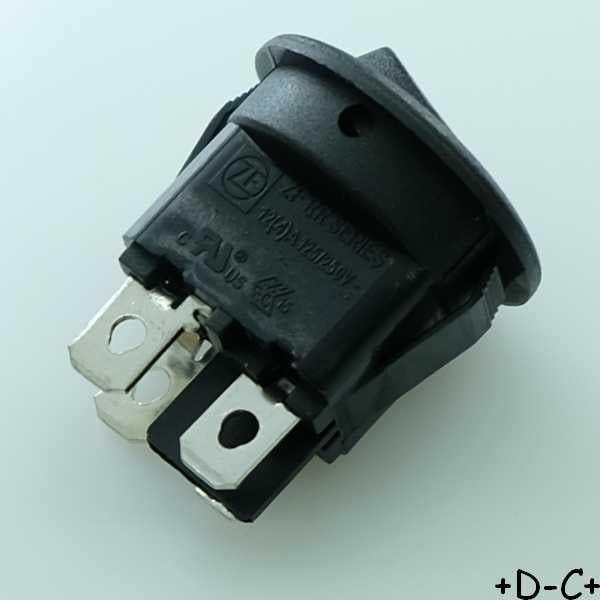 Interrupteur bascule ON-OFF DPST 10A 250VAC noir RRA32H3FBBNN ZF